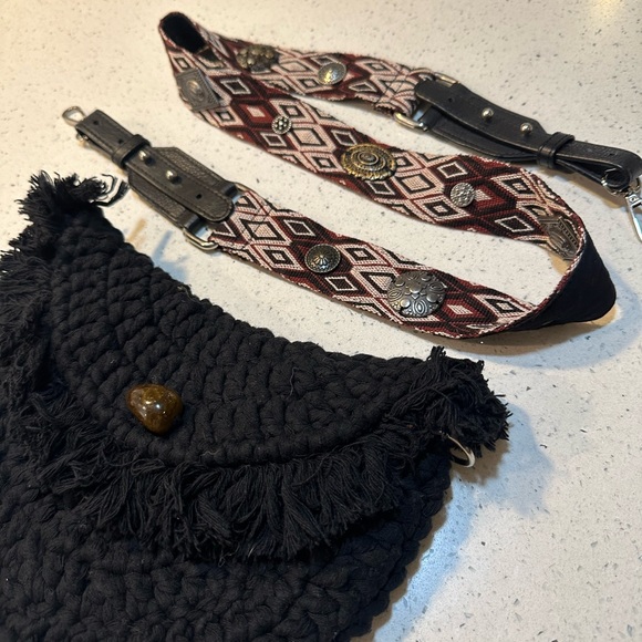 NWOT Free People Macrame Moon Crossbody / has small flaw - Picture 3 of 15